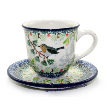 Filiżanka Tulipan 0,2L + spodek dek. U5172X Szary Rudzik